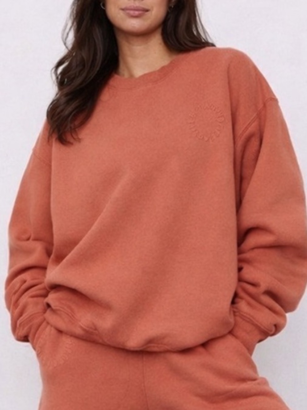 SET Active Logo Crewneck in Spritz Sz S Oversized Spellout Relaxed Fit Slouchy